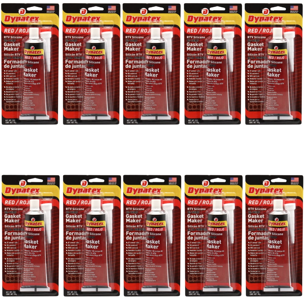 Dynatex Red Hi-Temp RTV Silicone Gasket Maker 3 oz Tube - Oxygen Sensor ...