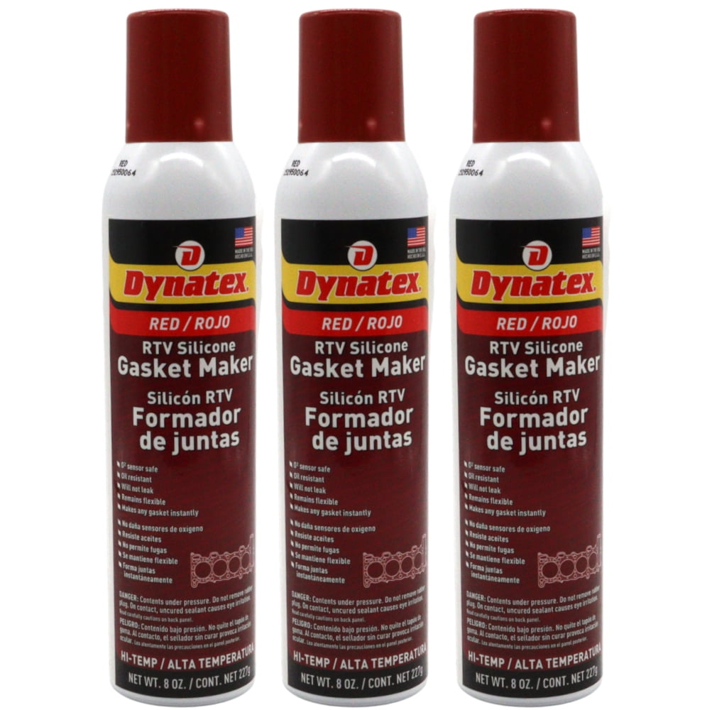 Dynatex Red Hi-Temp RTV Silicone Gasket Maker 8 oz Automatic Can ...