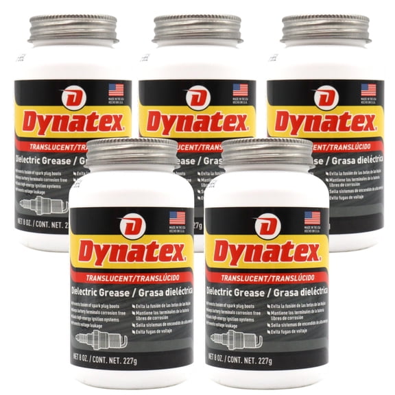Dynatex Silicone Dielectric Paste 8 oz Tube - High Temp Vacuum & Water Resistant, Protects Electrical Connections, Non-Hardening (5-Pack)
