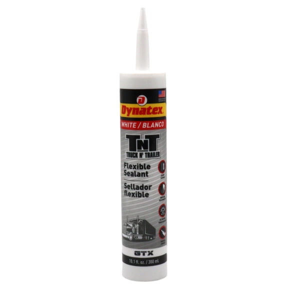 Dynatex Truck N Trailer White Flexible Sealant 10.1 oz Caulk Tube - Ultra Synthetic, Primerless Adhesion, All-Weather, Permanent Elastic Seal (Single)