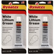 Dynatex White Lithium Grease 1 oz Tube - Multi-Purpose Lubricant for Automotive, Garage Doors, Hinges, Chains, Latches 2-Pack
