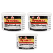 Dynatex White Lithium Grease 16 oz Tub - Multi-Purpose Lubricant for Automotive, Garage Doors, Hinges, Chains, Latches 3-Pack