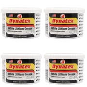 Dynatex White Lithium Grease 16 oz Tub - Multi-Purpose Lubricant for Automotive, Garage Doors, Hinges, Chains, Latches 4-Pack