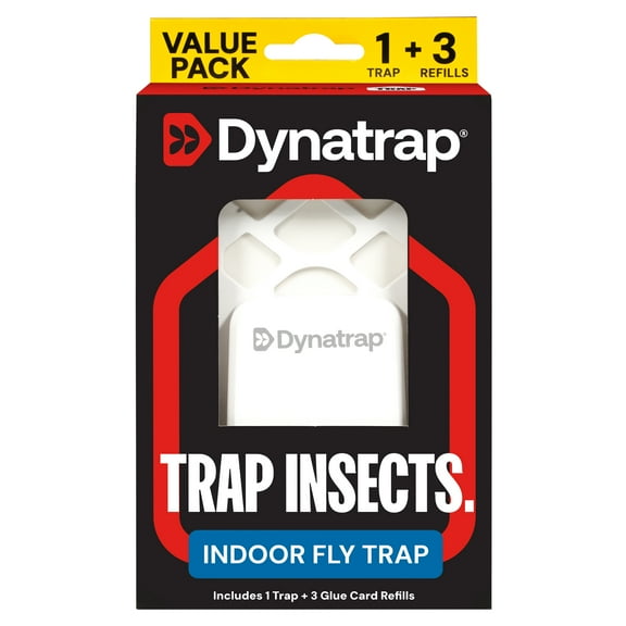Dynatrap Indoor Fly Trap, 1 White Plug-In Device & 3 Glue Cards