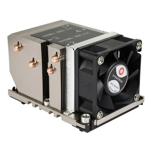 Dynatron B5 Intel Socket FCLGA3647 Narrow ILM 60x60x25mm PWM Fan, Aluminum Heatsink with Heatpipe embedded for 2U Server up to CPU power 205 Watts CPU Cooler