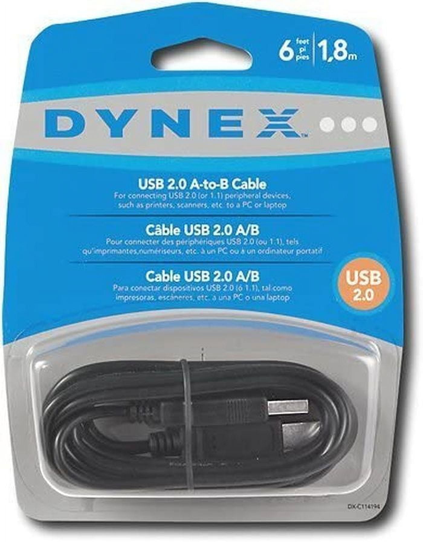 Dynex DXC114194 6' USB 2.0 A/B Printer Cable