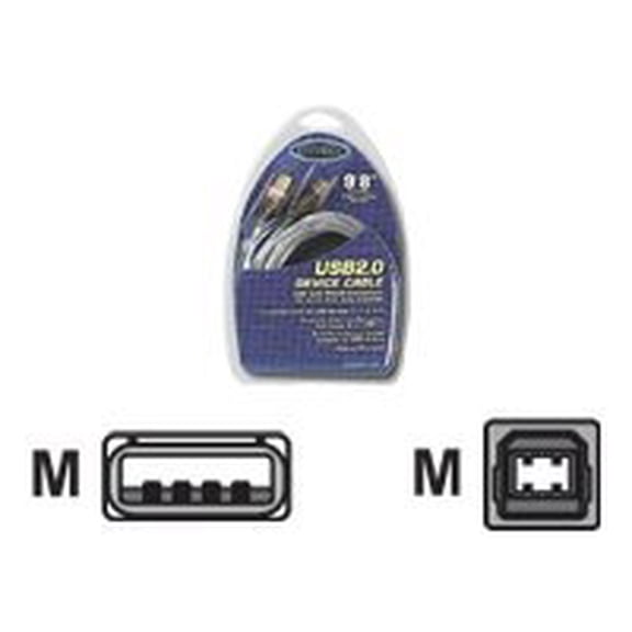 Dynex USB 2.0 Device Cable A Male to B Male Connector 9'8"/3m