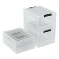 DynkoNA 30 Quart Clear Plastic Bins with Lids, Plastic Collapsible