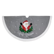 Dyno 48 Gray and White Traditional Happy Santa Christmas Tree Skirt