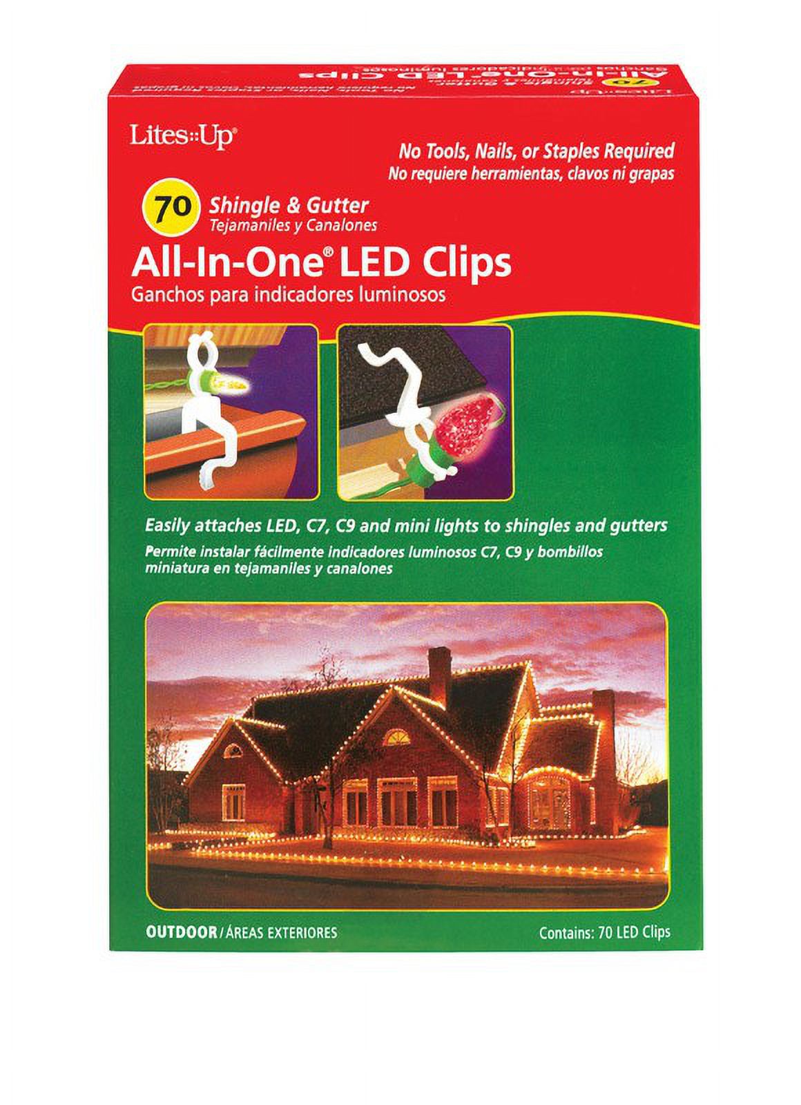 Dyno All in One LED Light Clips White Plastic 70 pk