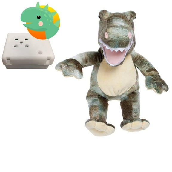 Plush Gear Dyno the Dinosaur Stuffed Toy, 16 Inch Plush Stuffed Animal with Pre-Recorded Dinosaur Sound Module For Kids, Toddlers, Birthday