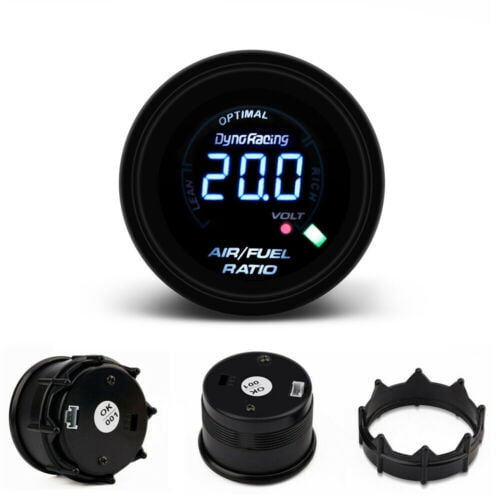 Dyno Racing 2" 52MM LED Digital Narrowband Air Fuel Ratio Black Face Monitor Racing Gauge
