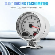 Dyno Racing 3.75 Racing Tachometer Gauge Tacho Meter 7 Color LED Shift Light 0-8000 RPM