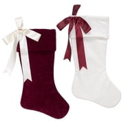 Dyno Red/White Matte W/Bow Christmas Stocking 20 in.