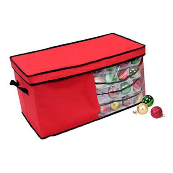 DYNO SEASONAL SOLUTIONS Christmas Ornament Storage Box, Red, 82-Ct. 77016-1CC