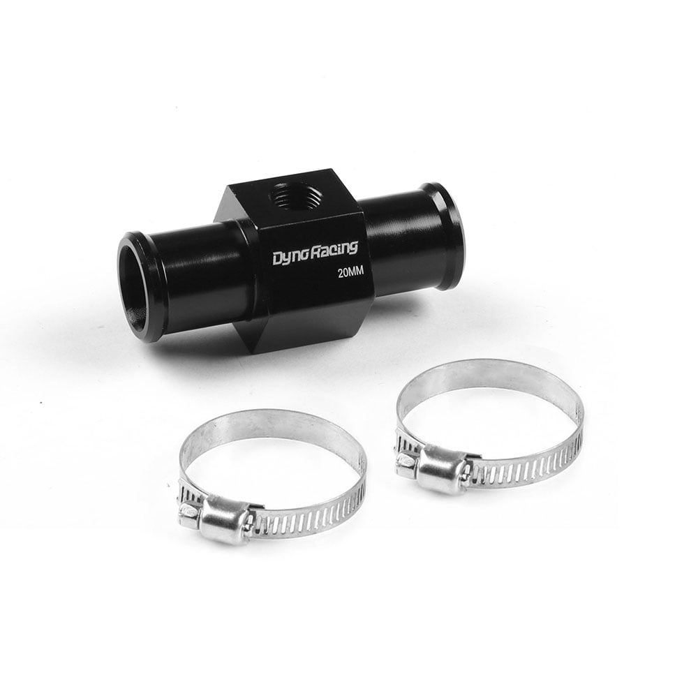 X AUTOHAUX Water Coolant Temperature Sensor Adapter - 36mm Blue Aluminum Alloy With 2 Hose Clamps, 1/8 NPT Thread