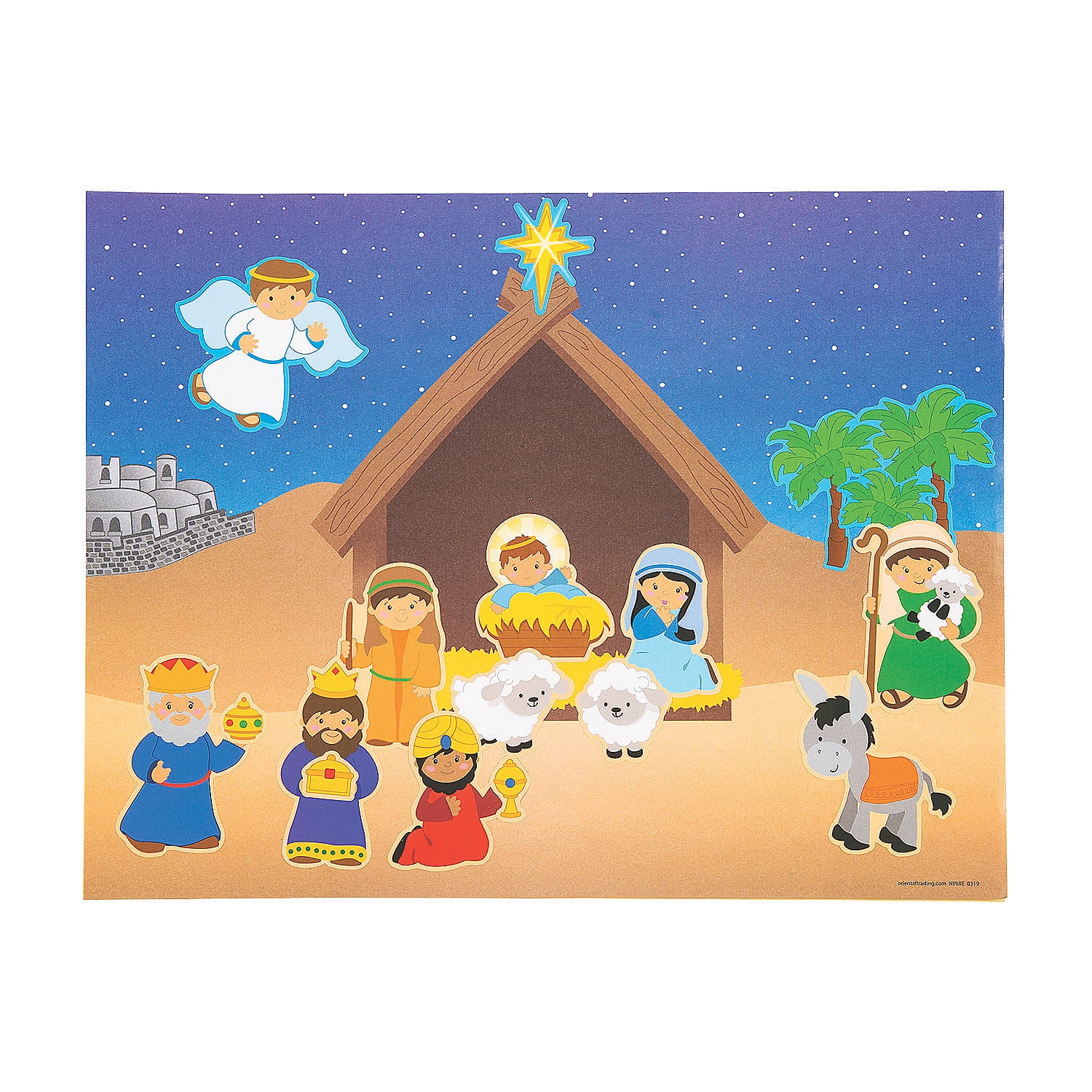 Ativity Sticker Dyo Nativity Sticker Scene - Stationery - 12 Pieces - Walmart.com