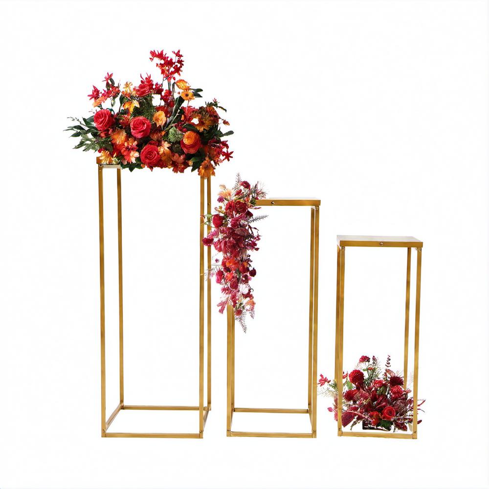 Dyrabrest 3 Sets of Modern Luxury Plant Stand Wedding Flower Stand Gold ...