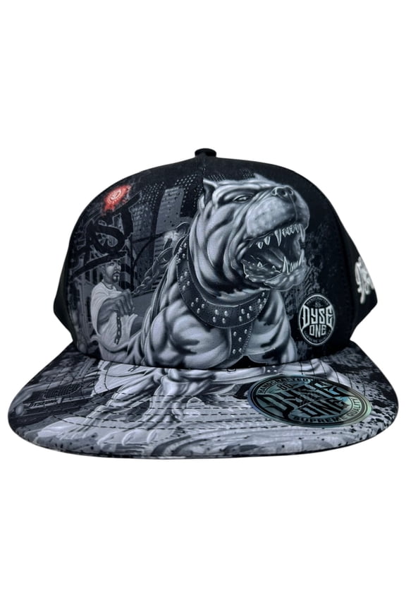 Men's Snapback Hat Pit Bull Black Cap