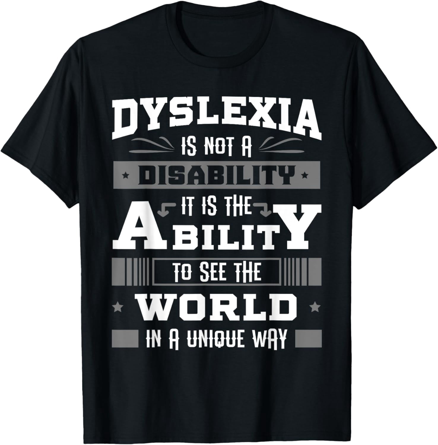 Dyslexia Ability Ribbon Learning Disability Dyslexic Gift T-Shirt ...