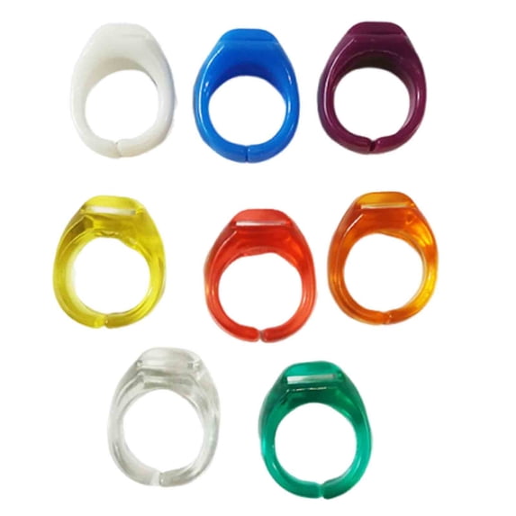 Dyslexia Tools for Kids Guided Reading Strips Tools Colored Highlighter 8pcs Finger Rings Colorful Reading Bookmark Children ADHD Finger Trackers,Multicolour2