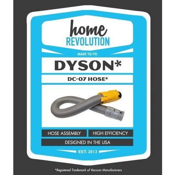 Dyson DC07 Home Revolution Brand Yellow Hose Replacement; Made To Fit DC07 models including DC07 All Floors model; Compare to Dyson Part # 904125-07, 904125-14 and 904125-51