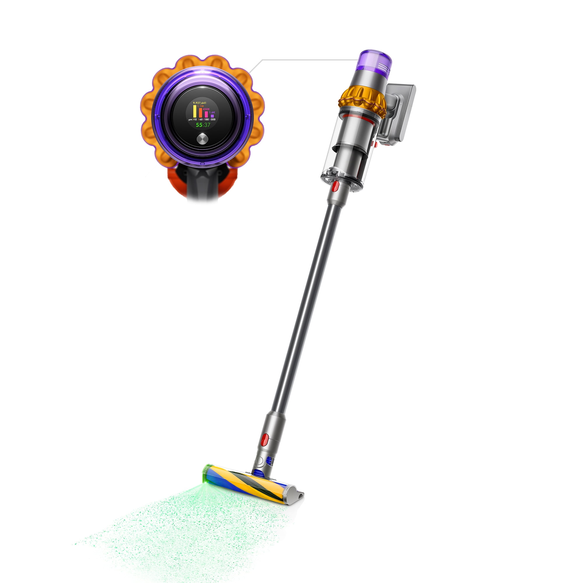 Restored Dyson, V15, Vacuum, Detect Total Clean Extra Cordless Stick, Battery, Yellow/Nickel