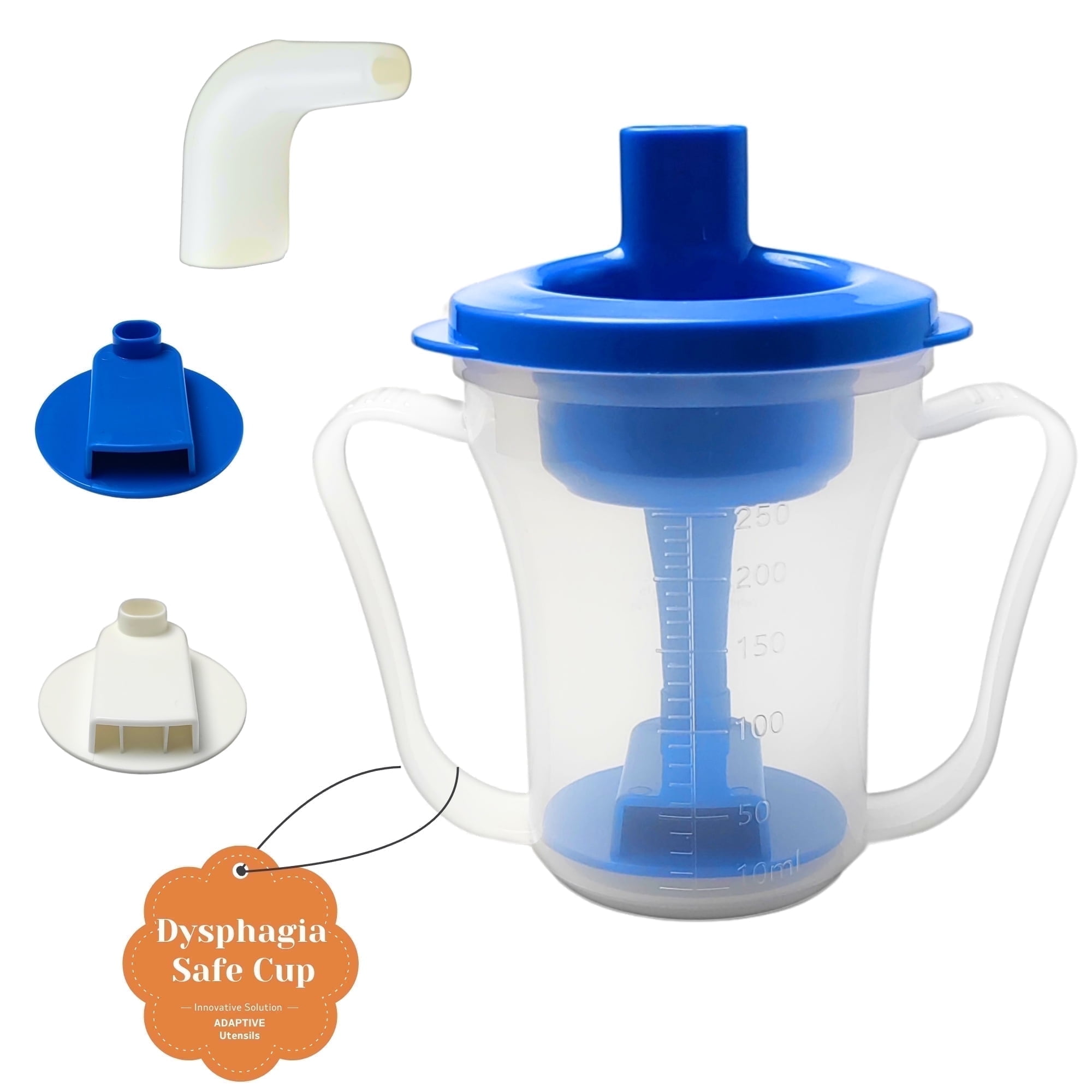Dysphagia Cups for Adults - Medical Grade 5cc/10cc Regulating Cup with Dual-Position Design - Safe Drinking While Sitting or Lying - Professional Dysphagia Cup for Stroke, Limited Mobility