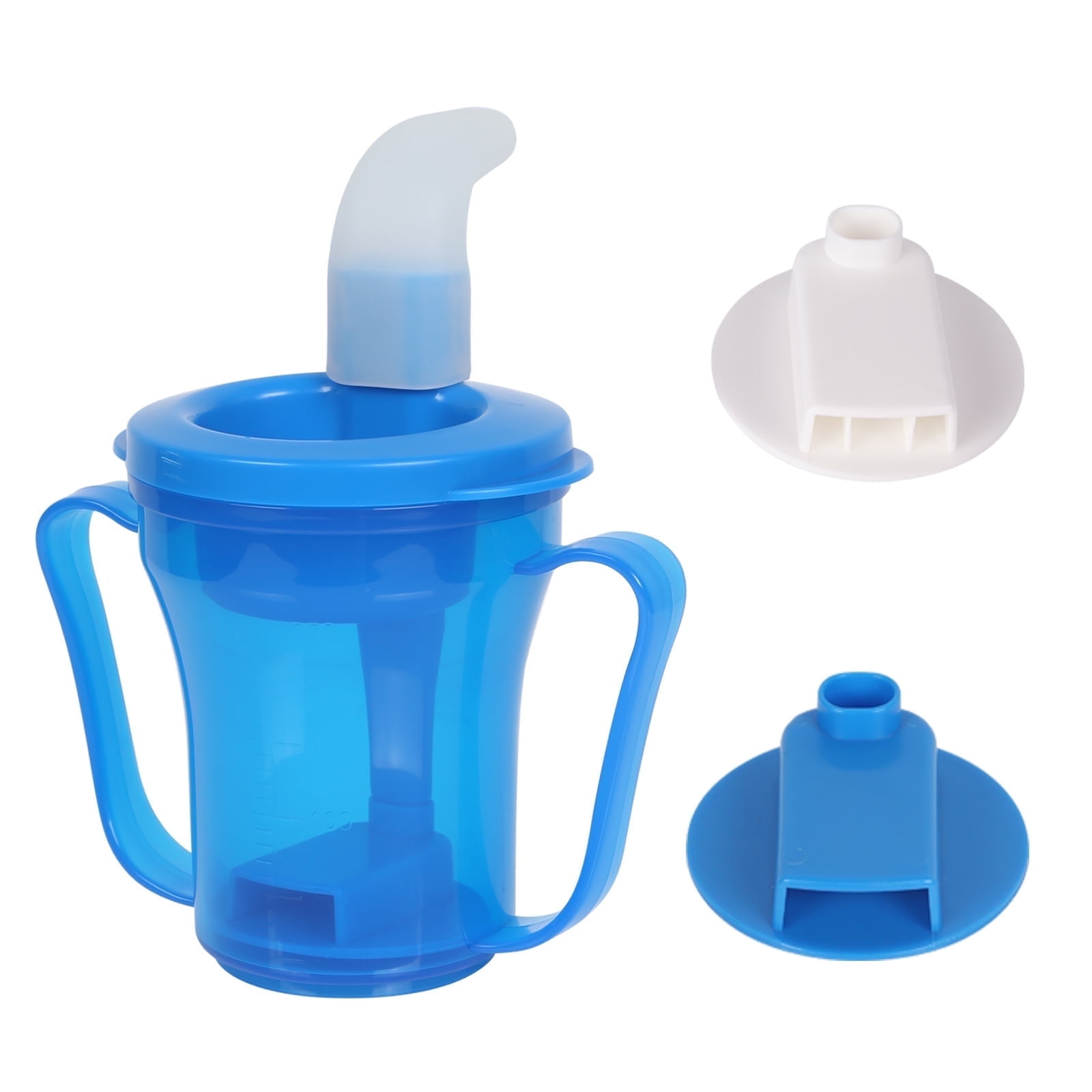 Ehucon Sippy Drinking Cups for Dysphagia FDA Plastic+Silicone 5CC or 10CC, Blue