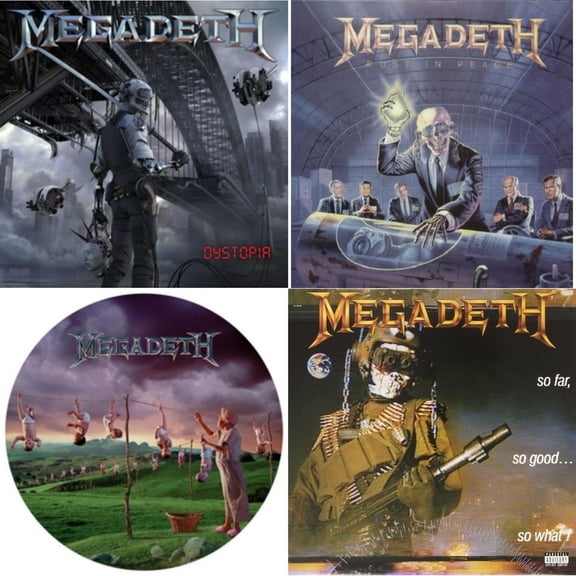 Dystopia & Rust In Peace & Youthanasia (Picture Disc) & So Far So Good So What [LP Vinyl Bundle]