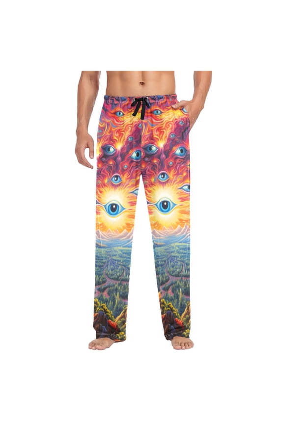Dystopian Alien Worlds Mens Cotton Pajama Pant Sleep and Lounge Bottons with Pockets