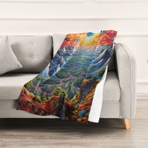 Dystopian Alien Worlds Throw Blanket 60" x 90" Soft and Warm Blankets for Couch Sofa and Bed