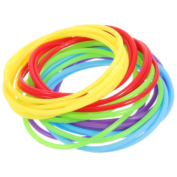 Dytern 80s bracelets 25pcs Silicone Bracelets Colored Jelly Bracelets Elastic Bracelet Hair Ties for Women Girls,2.17"X2.17"X0.08"