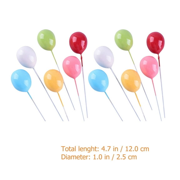 Dytern Balloon 18pcs Colorful Balloon Cupcake Toppers Cake Picks Birthday Cake Decoration