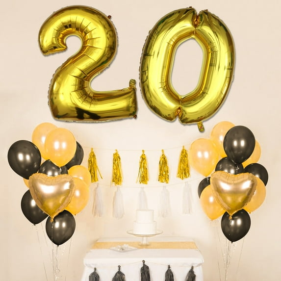Dytern Balloon 40 Inch Gold Number 20th Balloon Party Festival Decorations Birthday Anniversary Jumbo Foil Balloons Party Supplies Photo Props