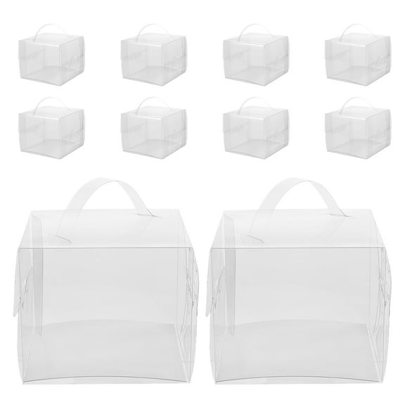 WRISTBIQUE Cake Boxes Transparent For Cakes And Pastries 10Pcs 5.12In