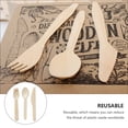 thumbnail image 1 of Dytern Birthday 12Pcs Wooden Disposable Cutlery Set Spoons Knives Forks Party Utensil Supplies, 1 of 10