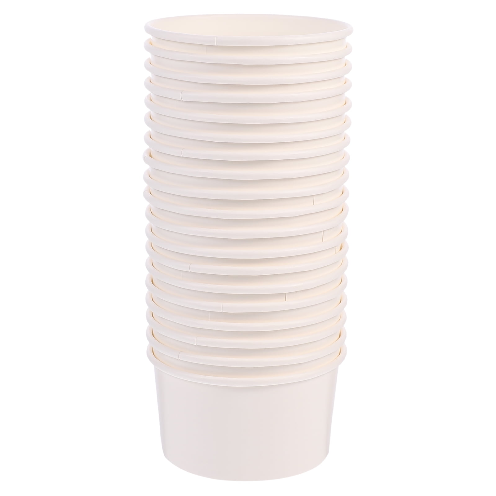 WRISTBIQUE Mini Dessert Cups Round Dessert Cups White Paper 100Pcs 3Oz 2.8X2.8X1.8In