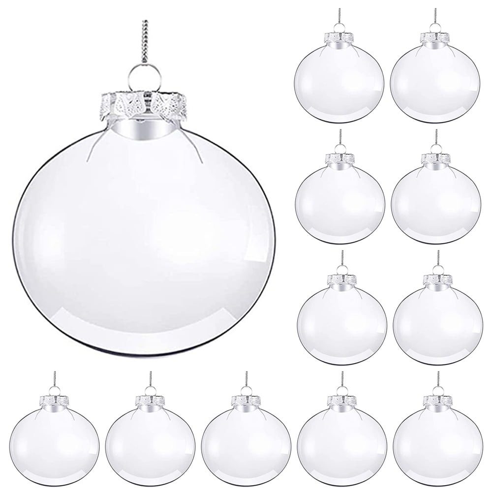 Set of 12 Clear Plastic DIY Hanging Ornaments