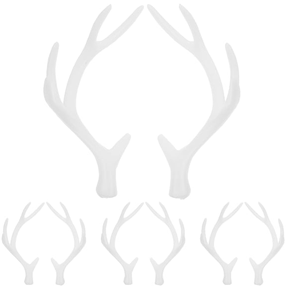 4 Pair of Simulation Plastic Deer Antlers DIY Cosplay Animals Horn Headband Home Decor
