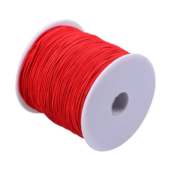 FRCOLOR Red Latex Elastic Rope for Craft Making Strong and for Bracelet Necklace Bead Projects 100M