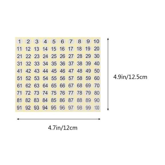 Dytern DIY 15 Sheets Round Sticker Self-adhesive Label Paper Number Stickers Labels DIY Decoration Sticker Digital Label 1-100