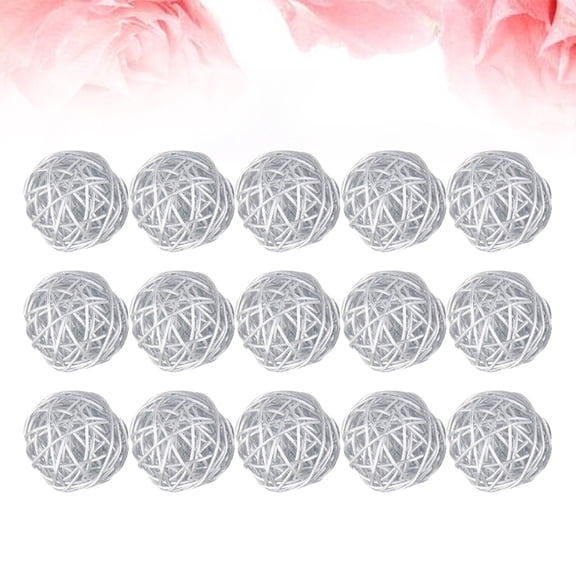 Dytern DIY 15pcs Wicker Rattan Ball Creative DIY Craft Decorative Ball Hanging Simple Vine Ball for Kindergarten Hotel Bar Home (Silver 5cm)