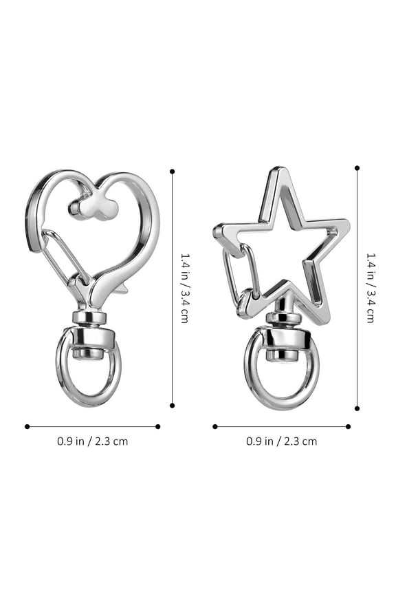 20 Pcs Heart and Star Keychains with Keychain Clip and Multifunctional Lobster Buckles for Bags
