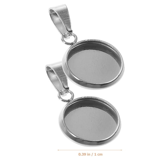 Dytern DIY 20Pcs DIY Jewelry Pendant Accessories Stainless Steel Round Jewelry Trays Covers Kit for Neck Chain Necklace (Silver 10mm)