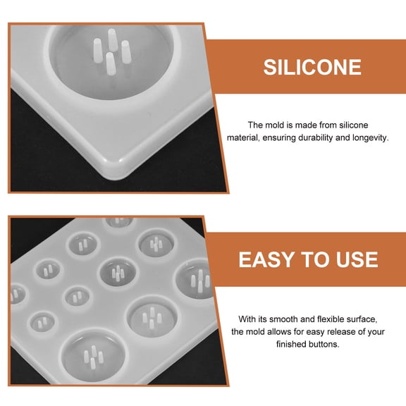 Dytern DIY 3Pcs Silicone Mold Button Silicone Mold Resin Epoxy Making Mold Craft Button Molds DIY Accessory