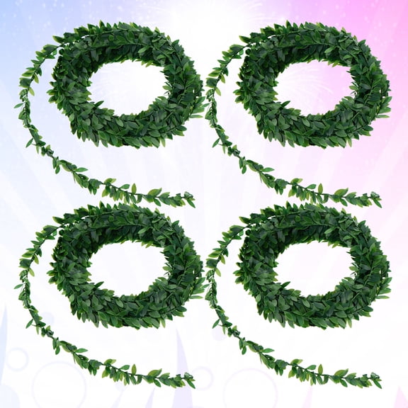 Dytern DIY 4pcs 7.5m Artificial DIY Iron Green Leaves Garland Rattan Decoration