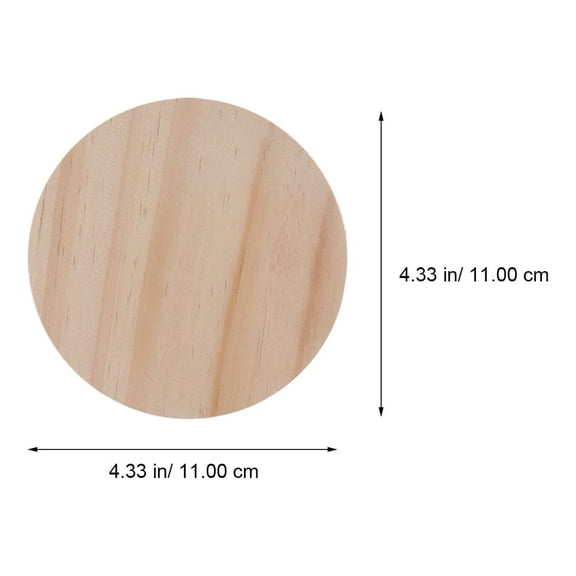 WRISTBIQUE Craft Wood Board Round Wooden Plate Beige 5Pcs 3.9In