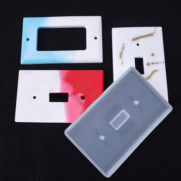 Dytern DIY 6pcs Switch Cover Resin Mold Light Switch Panel Socket Panel Epoxy Mold for DIY