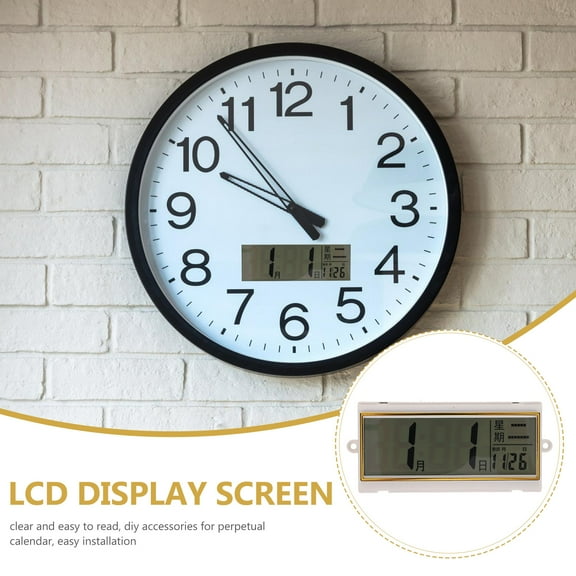 Dytern DIY Wall Clock Multifunctional LCD Display Lunar Calendar Clock Perpetual Calendar LCD Screen DIY Clock